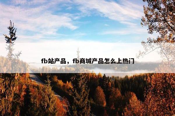 fb站产品，fb商城产品怎么上热门