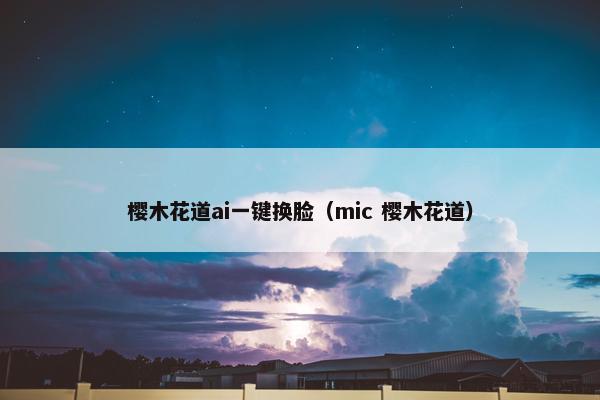 樱木花道ai一键换脸（mic 樱木花道）