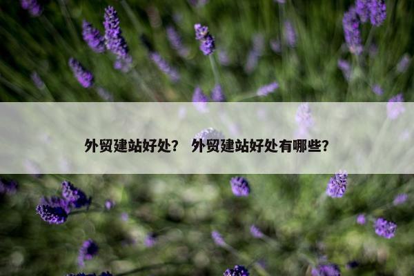外贸建站好处？ 外贸建站好处有哪些？