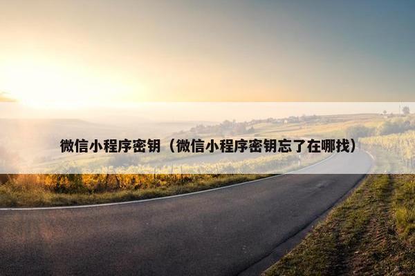 微信小程序密钥（微信小程序密钥忘了在哪找）