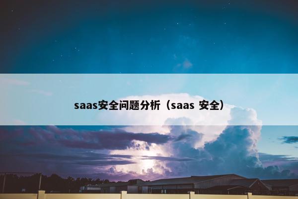 saas安全问题分析（saas 安全）