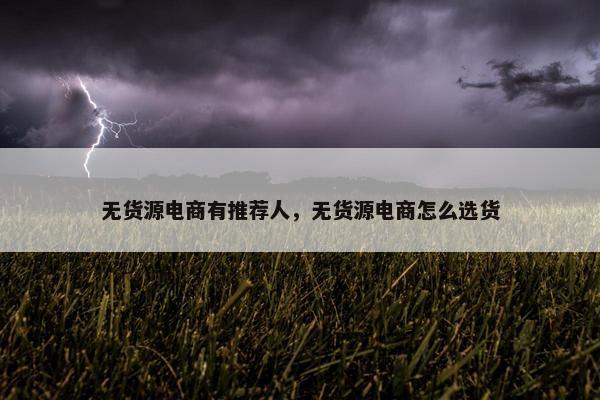 无货源电商有推荐人，无货源电商怎么选货