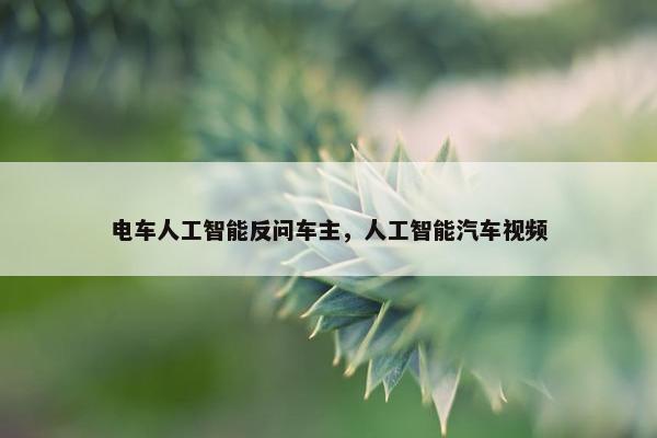 电车人工智能反问车主，人工智能汽车视频
