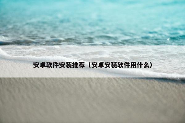 安卓软件安装推荐（安卓安装软件用什么）
