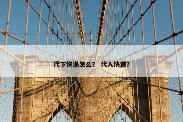 代下快递怎么？ 代入快递？
