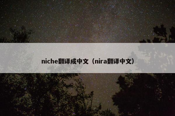niche翻译成中文（nira翻译中文）