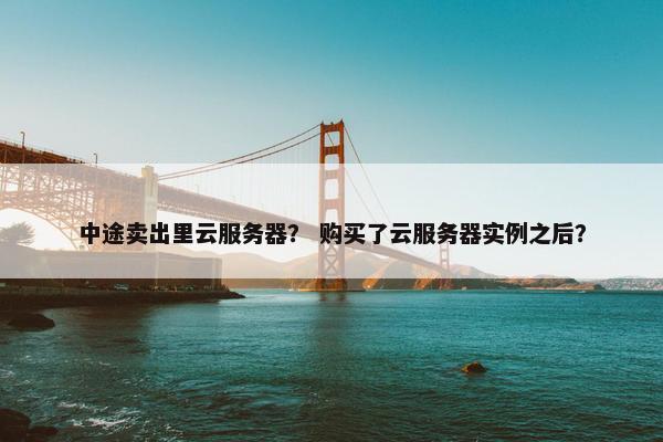 中途卖出里云服务器？ 购买了云服务器实例之后？