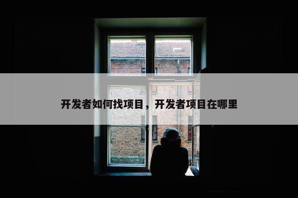 开发者如何找项目，开发者项目在哪里