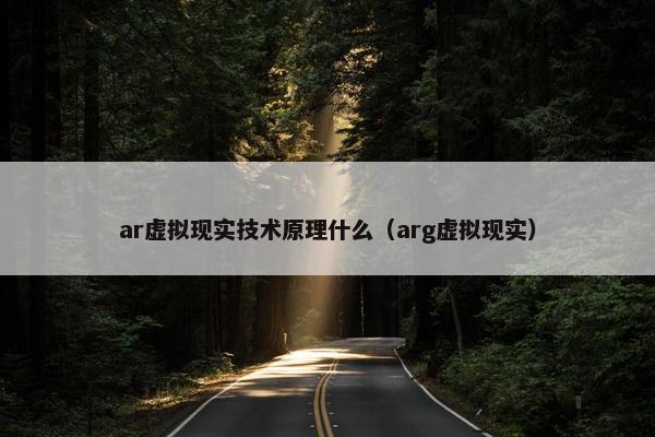 ar虚拟现实技术原理什么（arg虚拟现实）