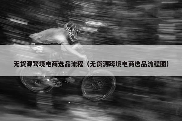 无货源跨境电商选品流程（无货源跨境电商选品流程图）