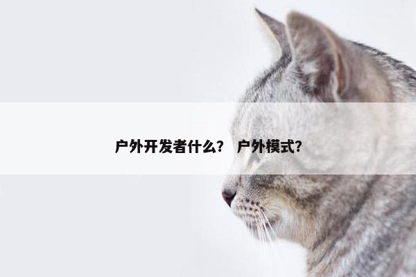 户外开发者什么？ 户外模式？