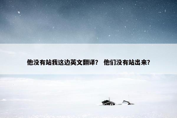 他没有站我这边英文翻译？ 他们没有站出来？