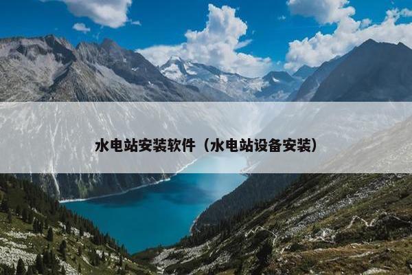水电站安装软件（水电站设备安装）