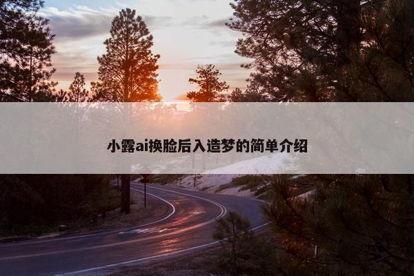 小露ai换脸后入造梦的简单介绍