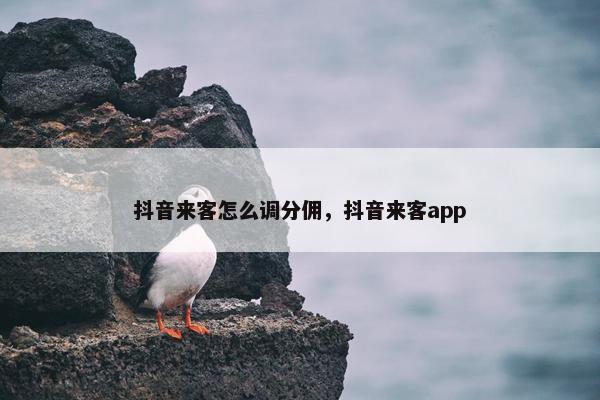 抖音来客怎么调分佣，抖音来客app