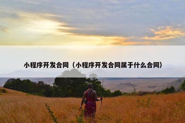 小程序开发合同（小程序开发合同属于什么合同）