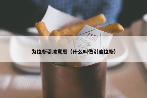 为拉新引流意思（什么叫做引流拉新）