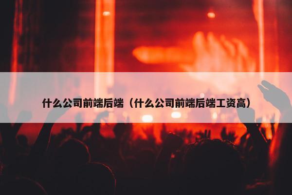 什么公司前端后端（什么公司前端后端工资高）