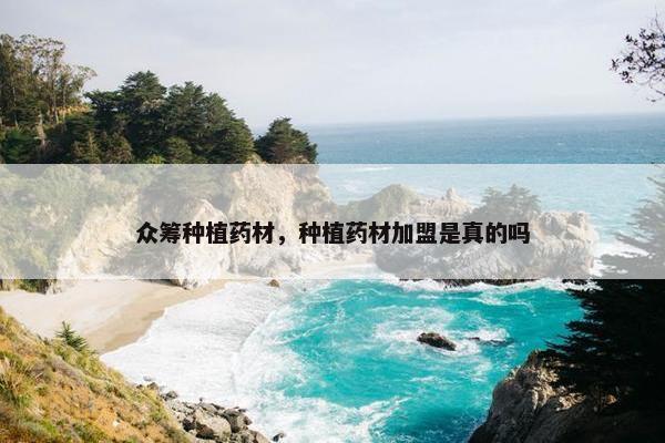众筹种植药材，种植药材加盟是真的吗