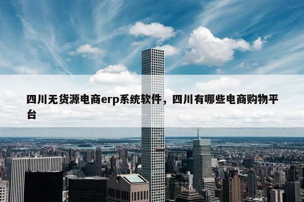 四川无货源电商erp系统软件，四川有哪些电商购物平台