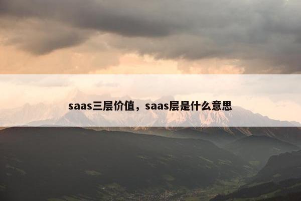 saas三层价值，saas层是什么意思