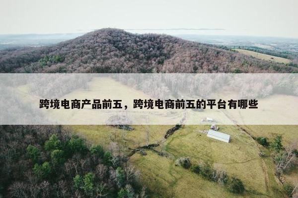 跨境电商产品前五，跨境电商前五的平台有哪些