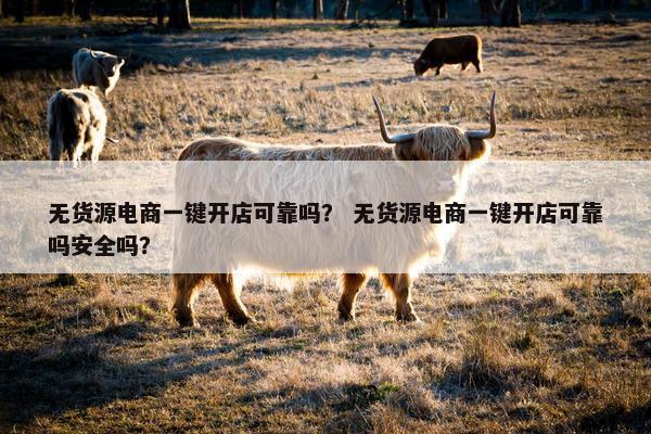无货源电商一键开店可靠吗？ 无货源电商一键开店可靠吗安全吗？