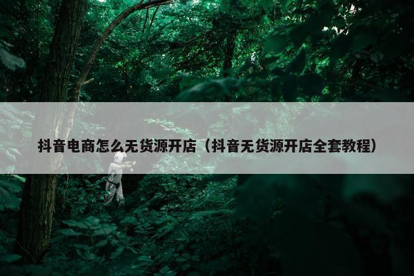 抖音电商怎么无货源开店（抖音无货源开店全套教程）