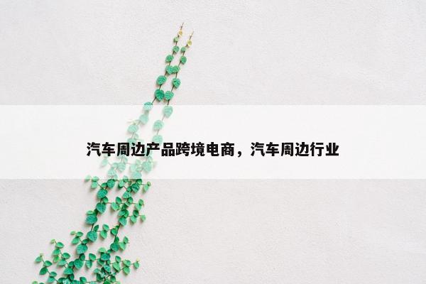 汽车周边产品跨境电商，汽车周边行业