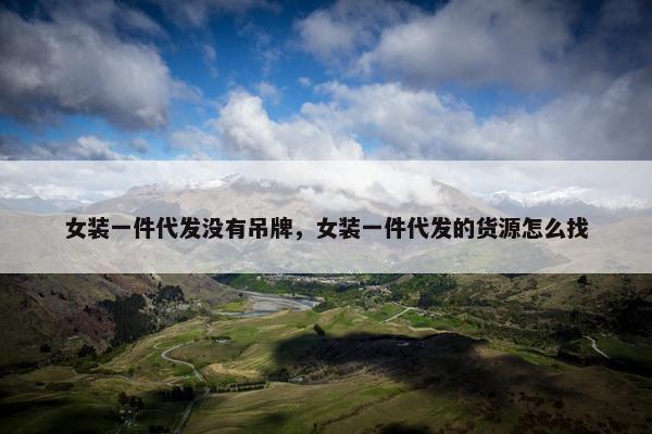 女装一件代发没有吊牌，女装一件代发的货源怎么找