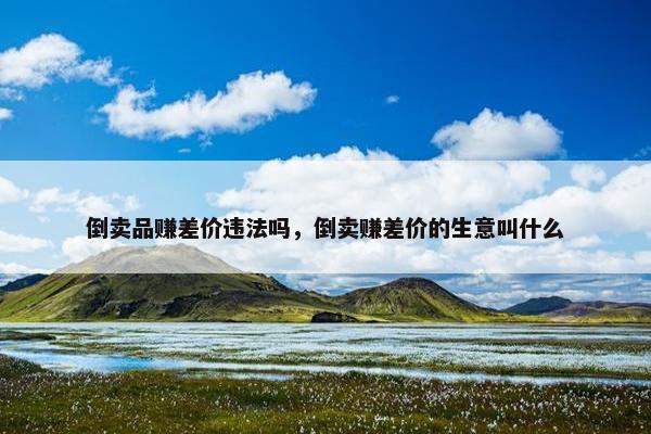 倒卖品赚差价违法吗，倒卖赚差价的生意叫什么