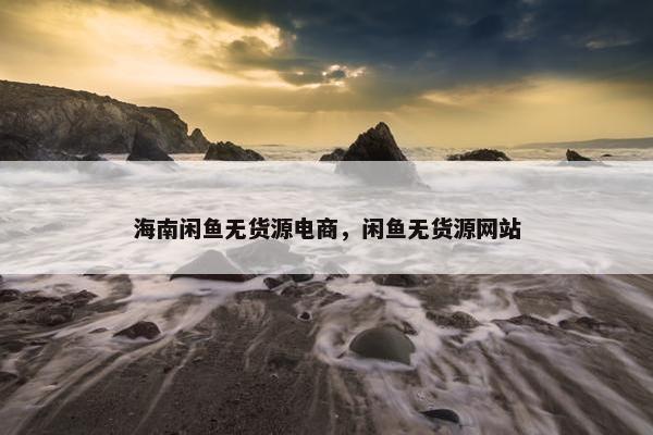 海南闲鱼无货源电商，闲鱼无货源网站