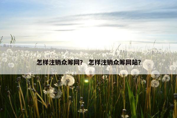 怎样注销众筹网？ 怎样注销众筹网站？