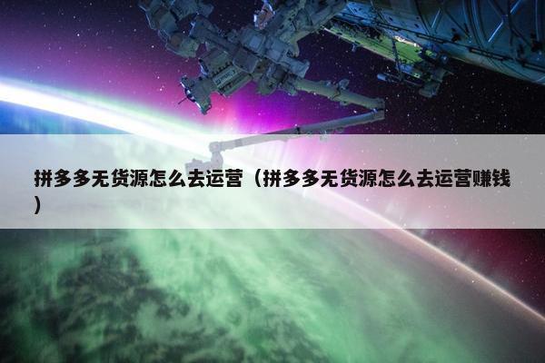 拼多多无货源怎么去运营（拼多多无货源怎么去运营赚钱）