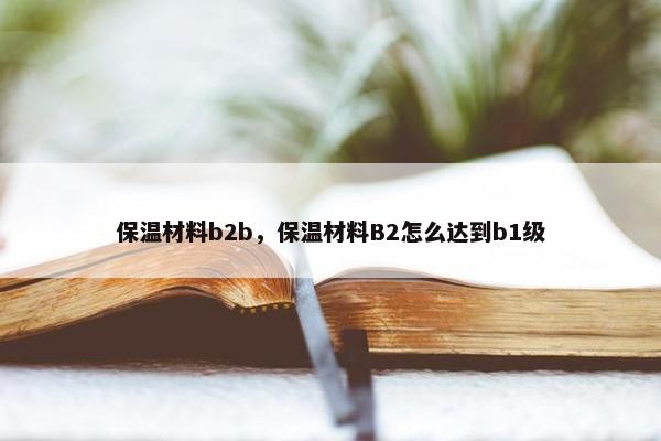 保温材料b2b，保温材料B2怎么达到b1级