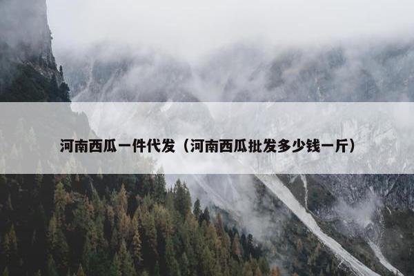 河南西瓜一件代发（河南西瓜批发多少钱一斤）