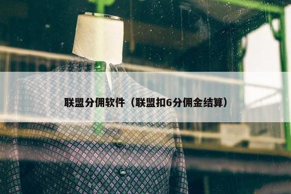 联盟分佣软件（联盟扣6分佣金结算）