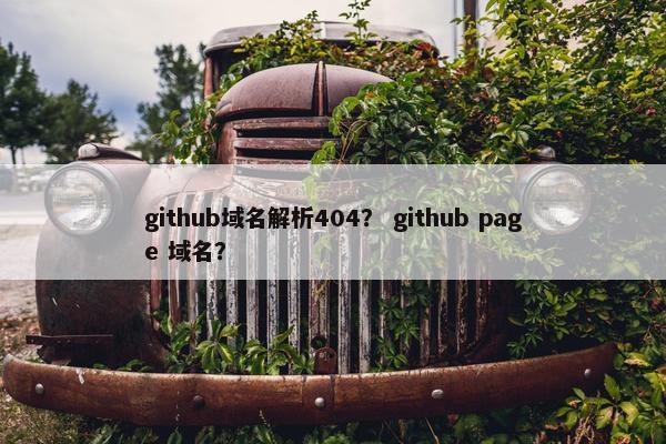 github域名解析404？ github page 域名？
