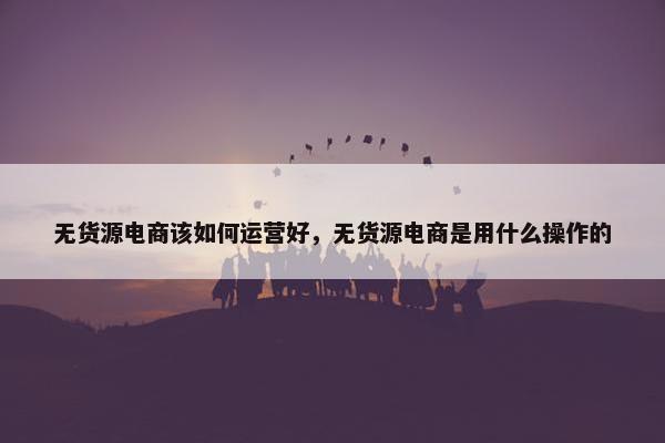 无货源电商该如何运营好，无货源电商是用什么操作的