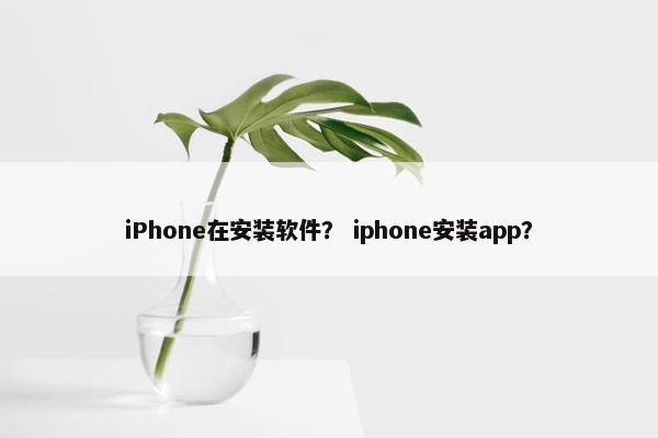 iPhone在安装软件？ iphone安装app？